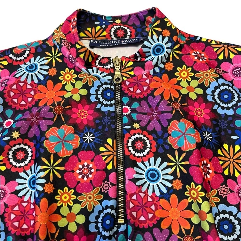 KATHERINE’S WAY DORAL dress in bold blossoms shift dress NWOT size XS UPF 50+ - Picture 5 of 12